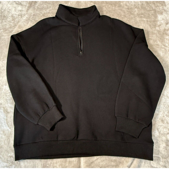 Black Mock Neck Oversized Sweatshirt Womens Size L Casual Athleisure - Picture 1 of 5
